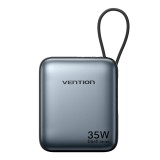 Vention 10000mAh 35W - power bank con cavo USB-C (grigio)