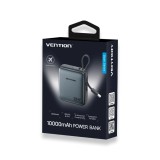 Vention 10000mAh 35W - power bank con cavo USB-C (grigio)