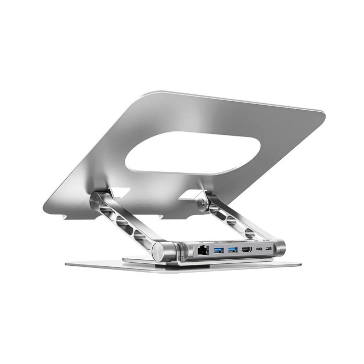 Supporto per laptop regolabile + USB-C HDMI hub Unitek D1109B01 PD 100W