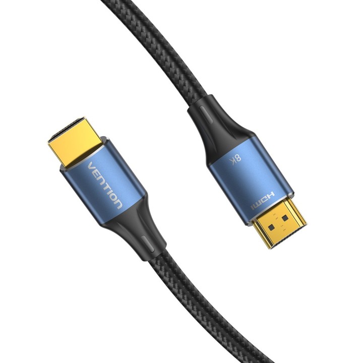 Vention Cavo intrecciato in cotone HDMI-A maschio a maschio HD 8K 2M blu tipo lega di alluminio