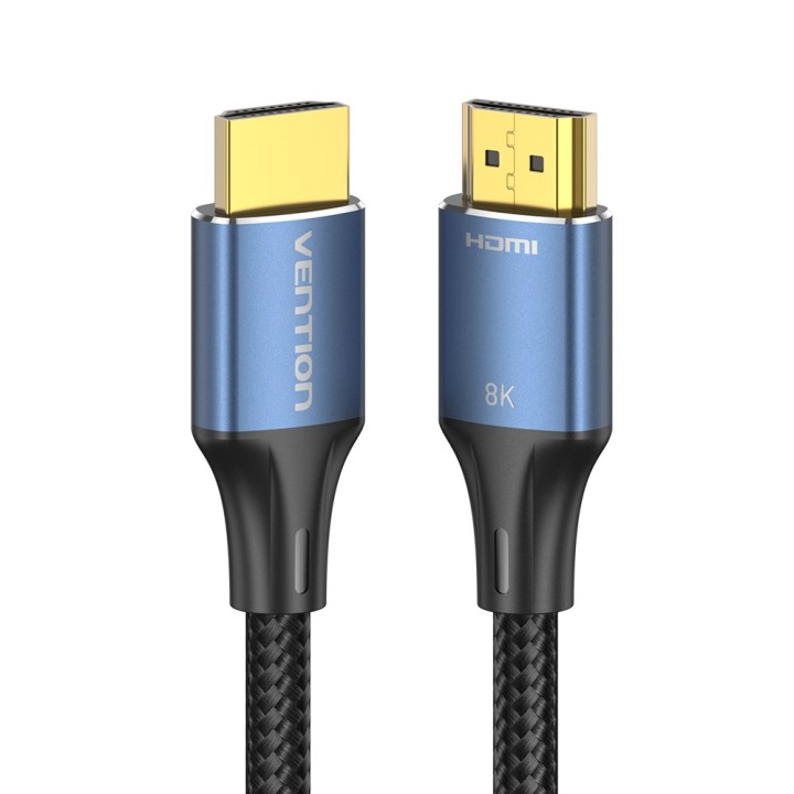 Vention Cavo intrecciato in cotone HDMI-A maschio a maschio HD 8K 2M blu tipo lega di alluminio