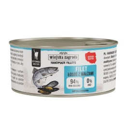 WIEJSKA ZAGRODA Handmade Filetti di salmone con cozze - cibo umido per gatti - 70g