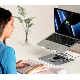 Supporto per laptop regolabile + USB-C HDMI hub Unitek D1109B01 PD 100W