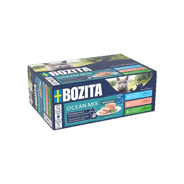 BOZITA Mousse Mix Oceano - cibo umido per gatti - 12x85g
