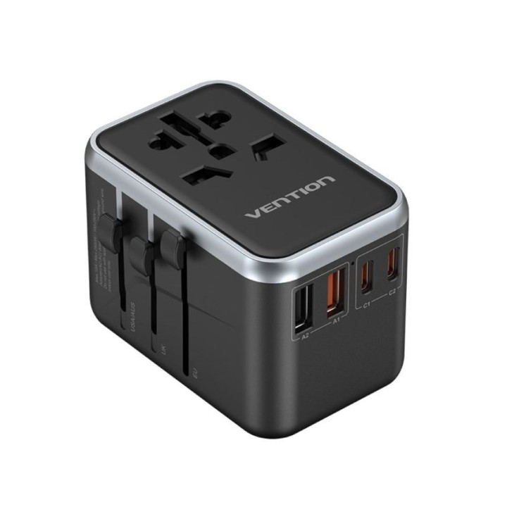 Vention 65W GaN adattatore da viaggio e caricabatterie 2x USB-A 2x USB-C