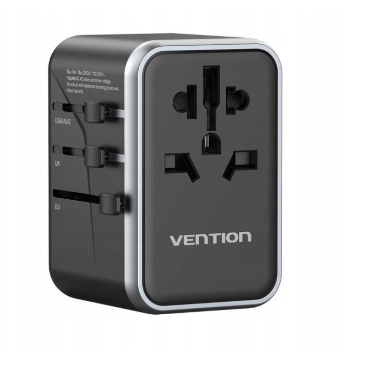 Vention 65W GaN adattatore da viaggio e caricabatterie 2x USB-A 2x USB-C