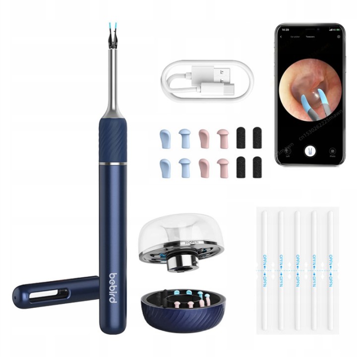 Bebird Note5 Pro otoscopio pulizia orecchie con fotocamera 10MP blu