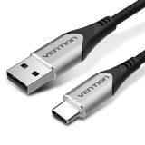 Vention Cavo intrecciato cotone USB 2.0 A maschio a C maschio 3A 2M grigio tipo lega di alluminio
