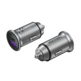 Vention Caricabatterie auto a due porte USB A+A(30+30) grigio stile mini lega di alluminio
