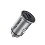 Vention Caricabatterie auto a due porte USB A+A(30+30) grigio stile mini lega di alluminio
