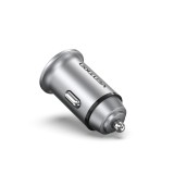 Vention Caricabatterie auto a due porte USB A+A(30+30) grigio stile mini lega di alluminio