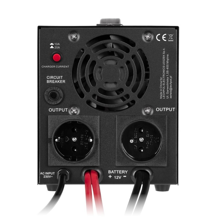 KEMOT PROsinus-1000 UPS – inverter ad onda sinusoidale pura con funzione di carica 12V 230V 1000VA/700W – nero