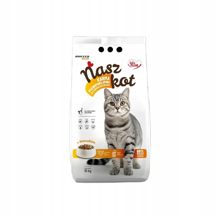 BIOFEED Nasz Kot adult con pollame - cibo secco per gatti - 10kg