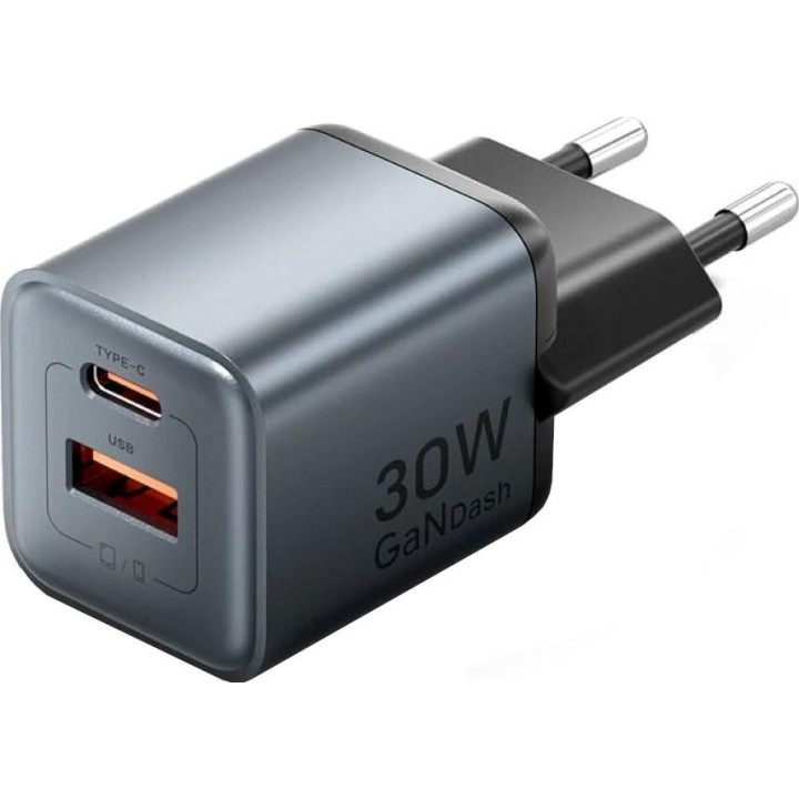 Vention 30W - caricabatterie con tecnologia GaN 1x USB-A 1x USB-C (nero)