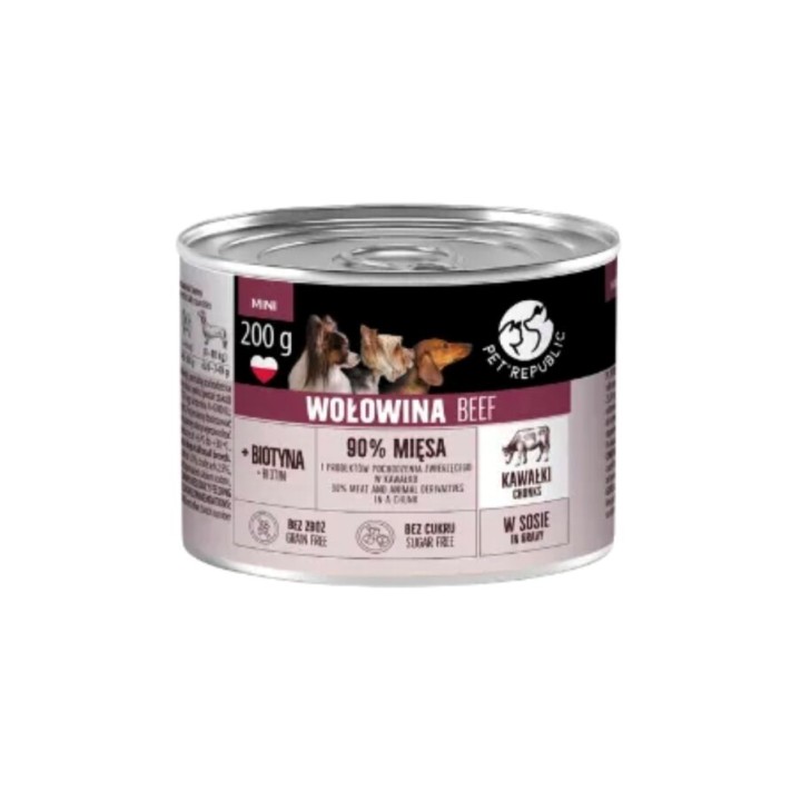 PET REPUBLIC Bocconcini con manzo in salsa - cibo umido per cani – 200g