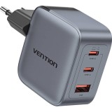 Caricabatterie Vention 70W GaN PD 1x USB-A 2x USB-C BK