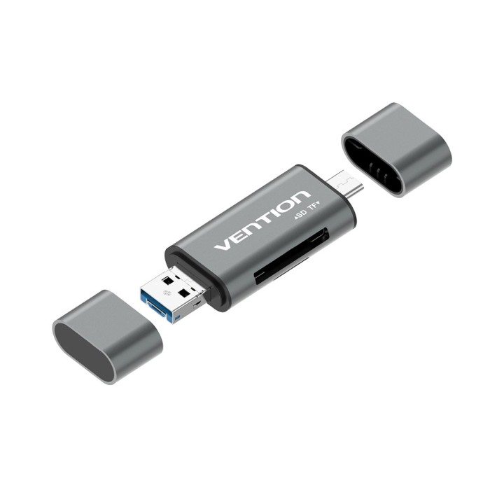 Vention USB3.0 Lettore schede multifunzione grigio tipo metallo