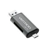 Vention USB3.0 Lettore schede multifunzione grigio tipo metallo