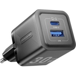 Vention Caricabatterie 1x USB-A 1x USB-C GaN 30W