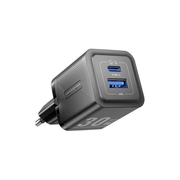Vention Caricabatterie 1x USB-A 1x USB-C GaN 30W