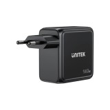 UNITEK caricabatterie GAN con display 140W 3xUSB-C