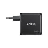 UNITEK caricabatterie GAN con display 140W 3xUSB-C