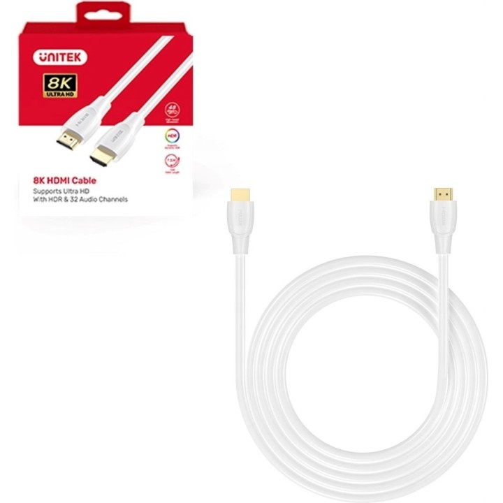 UNITEK HDMI 2.1 8K HDR cavo bianco 5m