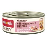 ANIMONDA Carny Adult Filetti fini in salsa petto di pollo + gamberetti - cibo umido per gatti - 60g
