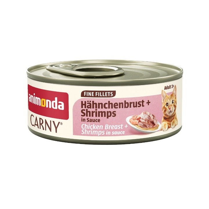 ANIMONDA Carny Adult Filetti fini in salsa petto di pollo + gamberetti - cibo umido per gatti - 60g