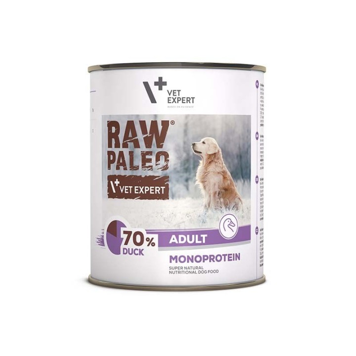 VETEXPERT Raw Paleo Adult Monoprotein Anatra - cibo umido per cani - 800 g