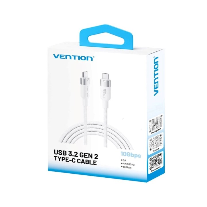 Cavo Vention USB 3.2 5A 10Gbps 1m WH USB-C to C
