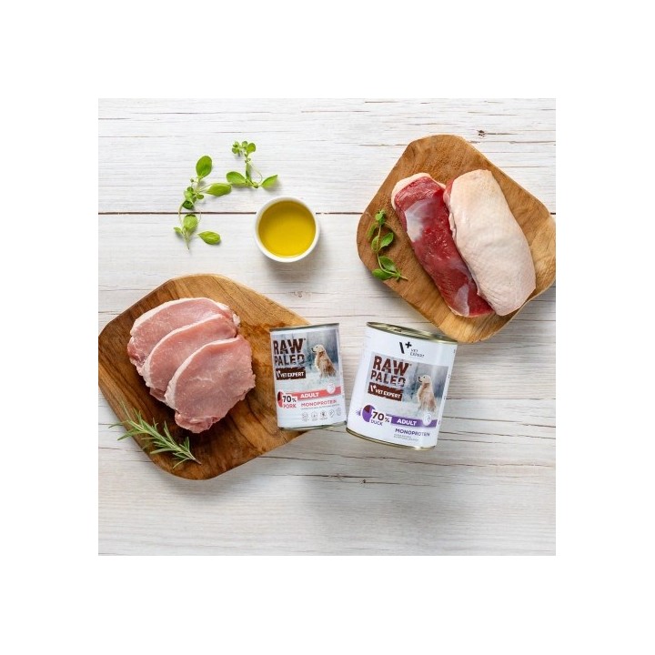 VETEXPERT Raw Paleo Adult Monoprotein Maiale - cibo umido per cani - 800 g