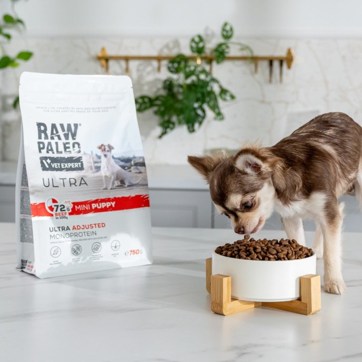 VETEXPERT Raw Paleo Ultra Mini Puppy Manzo - cibo secco per cuccioli di razze piccole - 2 kg