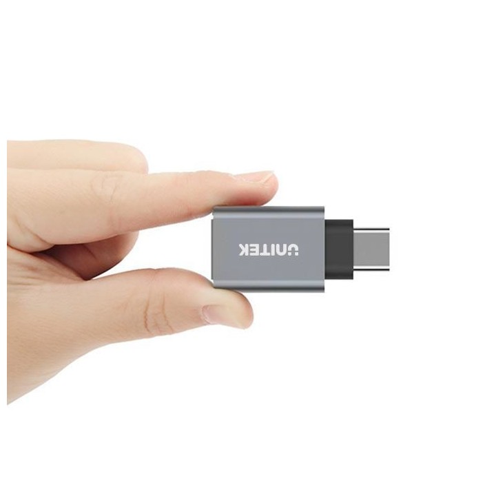 UNITEK Y-A025CGY Adattatore cavo interfaccia USB Type-C USB Type-A Metallico