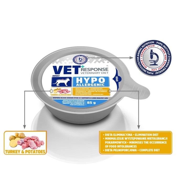 VET RESPONSE Ipoallergenico Tacchino - cibo umido per gatti - 85g