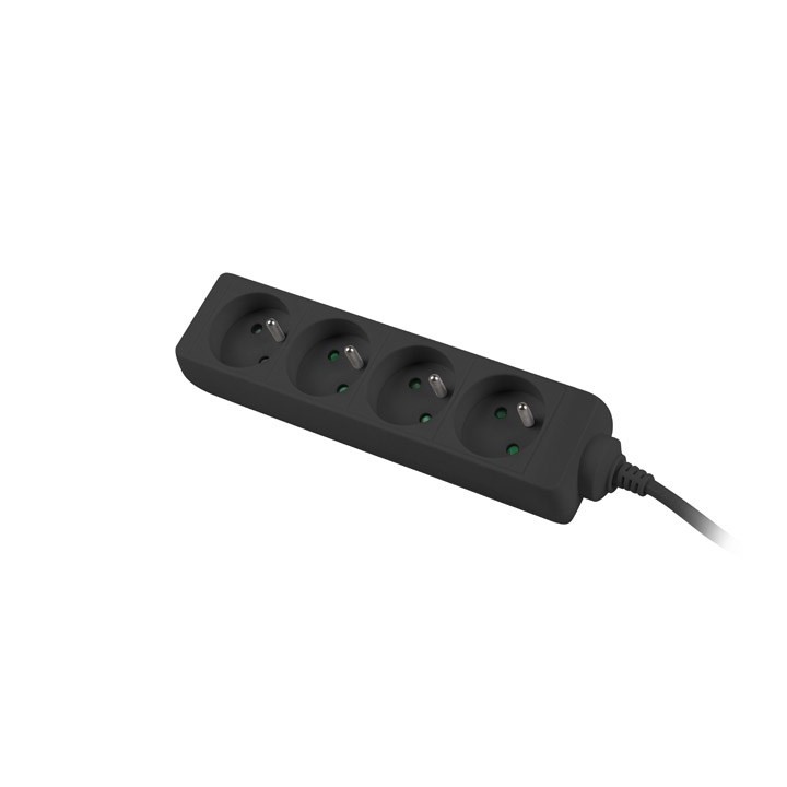 Lanberg PS0-04E-0150-BK prolunga 1.5 m 4 AC presa(e) Interno Nero