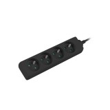 Lanberg PS0-04E-0150-BK prolunga 1.5 m 4 AC presa(e) Interno Nero