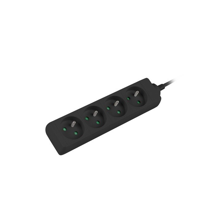 Lanberg PS0-04E-0150-BK prolunga 1.5 m 4 AC presa(e) Interno Nero