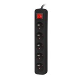 Lanberg PS1-05E-0150-BK prolunga 1.5 m 5 AC presa(e) Interno Nero