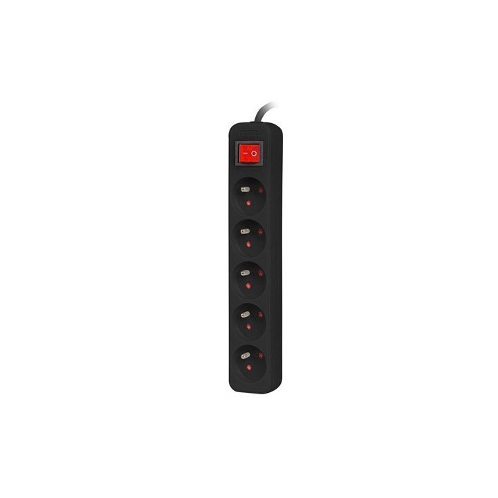 Lanberg PS1-05E-0150-BK prolunga 1.5 m 5 AC presa(e) Interno Nero