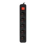 Lanberg PS1-05E-0150-BK prolunga 1.5 m 5 AC presa(e) Interno Nero