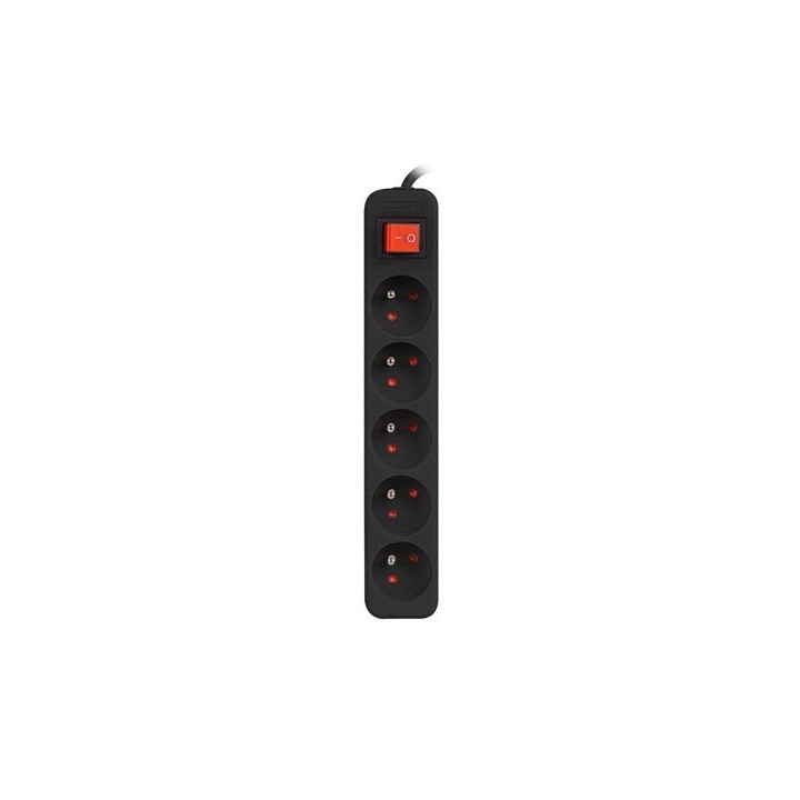Lanberg PS1-05E-0150-BK prolunga 1.5 m 5 AC presa(e) Interno Nero
