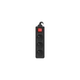 Lanberg PS1-03E-0300-BK prolunga 3 m 3 AC presa(e) Interno/esterno Nero