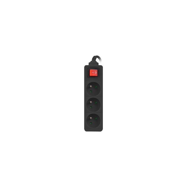 Lanberg PS1-03E-0300-BK prolunga 3 m 3 AC presa(e) Interno/esterno Nero