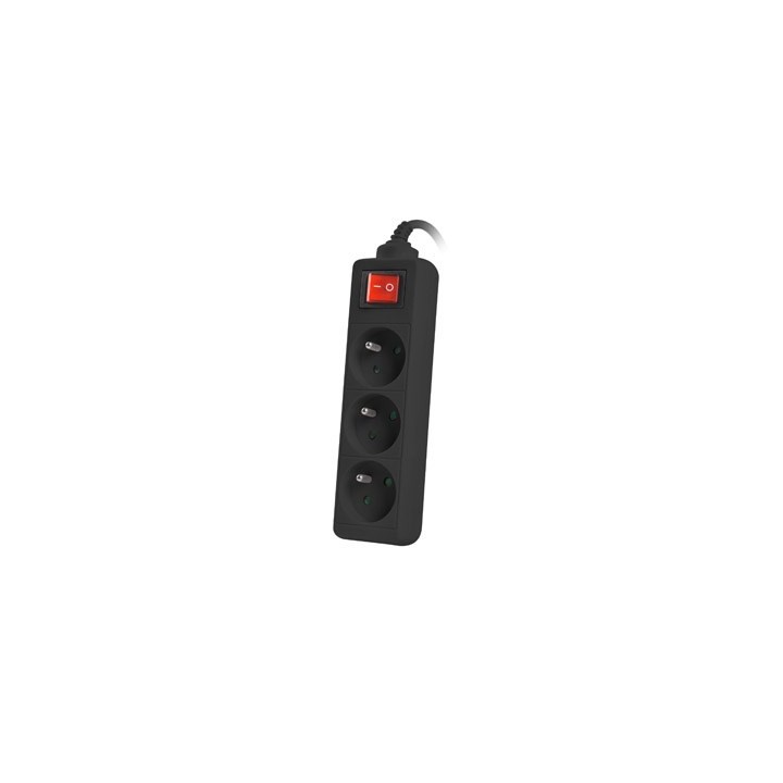 Lanberg PS1-03E-0300-BK prolunga 3 m 3 AC presa(e) Interno/esterno Nero