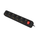 Lanberg PS1-05F-0150-BK prolunga 1.5 m 5 AC presa(e) Interno Nero