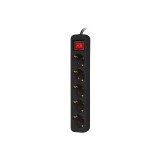 Lanberg PS1-05F-0150-BK prolunga 1.5 m 5 AC presa(e) Interno Nero