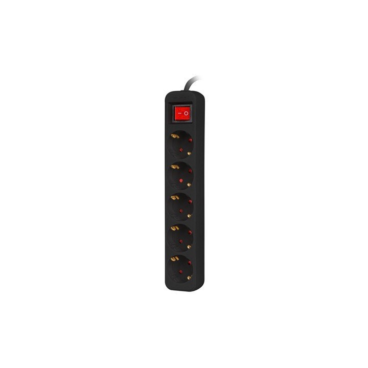 Lanberg PS1-05F-0150-BK prolunga 1.5 m 5 AC presa(e) Interno Nero