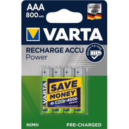 VARTA HR03 AAA Recharge Accu Power 800 mAh 56703 Batterie ricaricabili 4 pz Verde