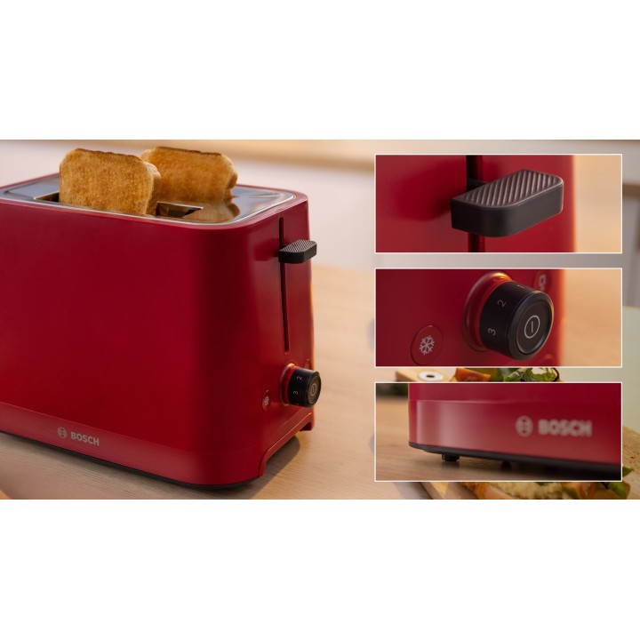 Bosch TAT3M124 Tostapane 2 fette 950 W Rosso
